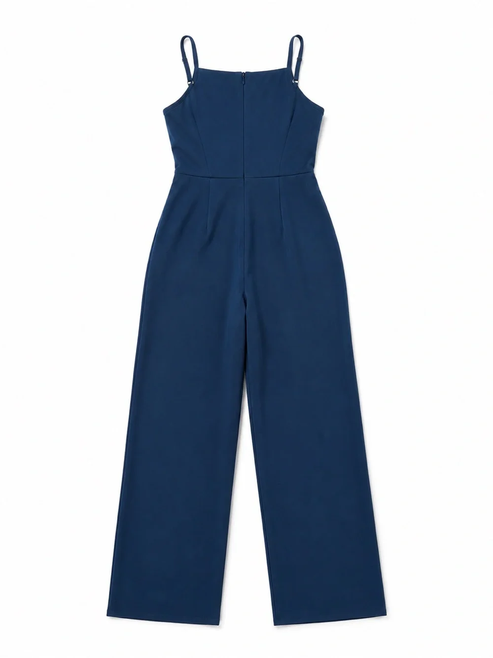 Row.a Women's Navy Wide-Leg Jumpsuit with Spaghetti Straps Size Small Euro Chic - Picture 3 of 6